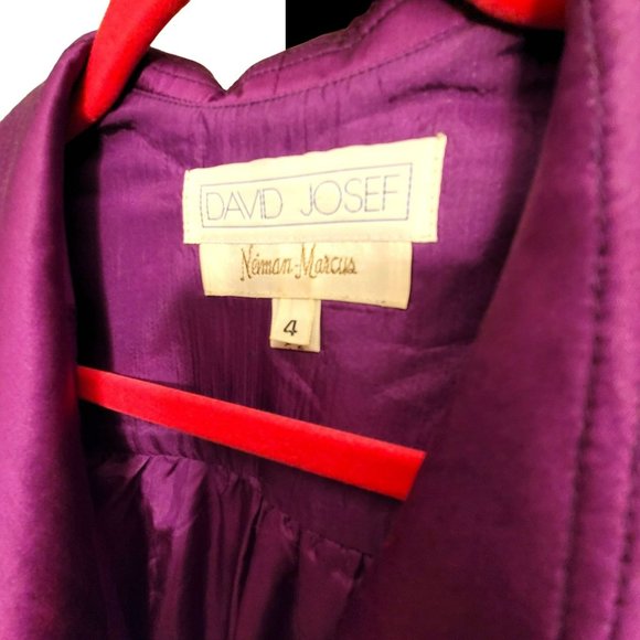 David Josef Neiman-Marcus Dress Vintage Purple Party Cocktail Size 4 JJ1693 - Picture 12 of 13